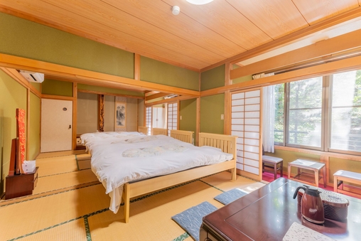木曽檜造和室ゆったり14畳間 洗面台有
